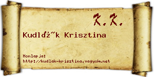 Kudlák Krisztina névjegykártya