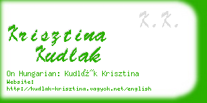 krisztina kudlak business card